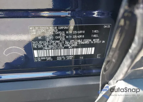 2025 Toyota Rav4 Hybrid Xle Premium z USA, uszkodzony, nr VIN JTMB6RFV4SD164328